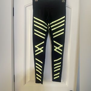 Alo Black Leggings with Airbrush Glow in the Dark